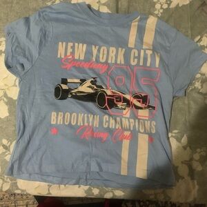 Kids Blue Racing Graphic T-Shirt